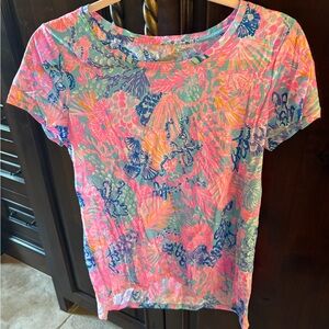 Lilly Pulitzer Pink and Blue Short Sleeve Tee